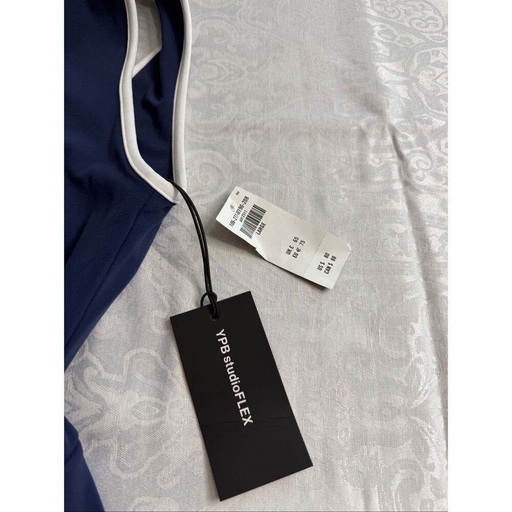 NWT Abercrombie YPB Tie Game Dress Navy Blue Size Large New - Picture 3 of 9